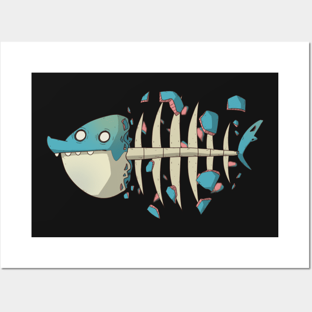 Fishbone Cartoon Version Wall Art by Noahrel